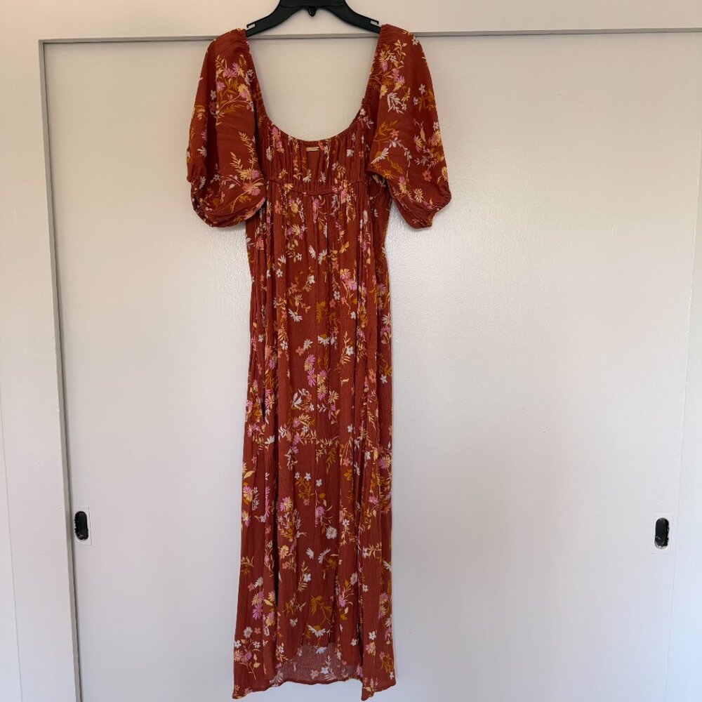 Billabong True Romance Printed Midi Dress in rust orange - Picture 12 of 12